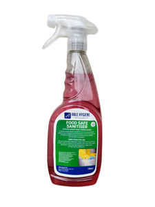 Food Safe Sanitiser Spray 750ml - Kills 99.999% of Germs | Kitchen Surface Cleaner for Food Preparation Areas