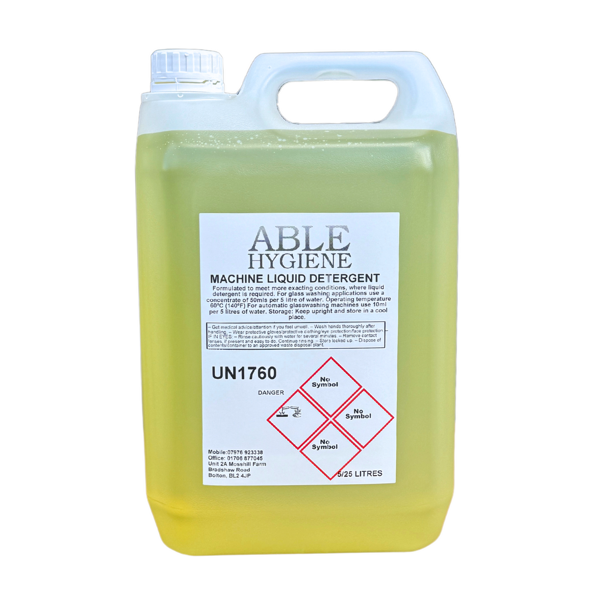 Machine Liquid Detergent and Glass Wash - Concentrated 5 Litre — Able ...