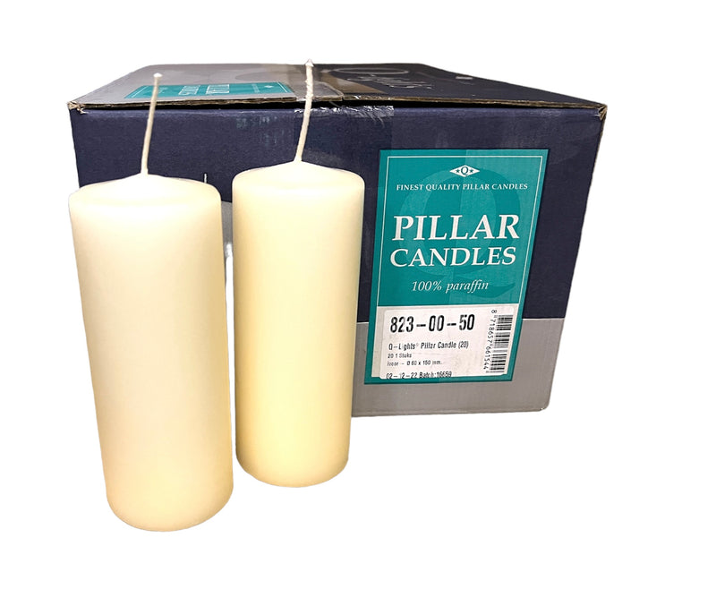 60 x 150mm Pillar Candles (Box of 20)